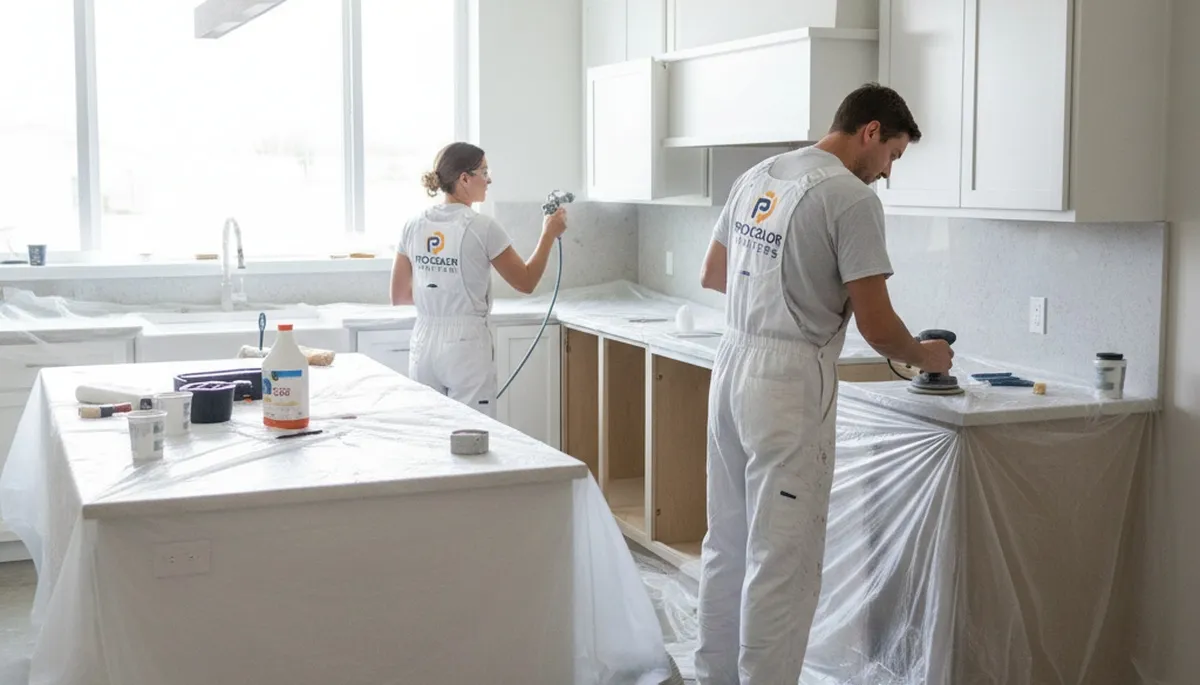 Professional kitchen cabinet painting in Pasadena, CA by expert local house painters
