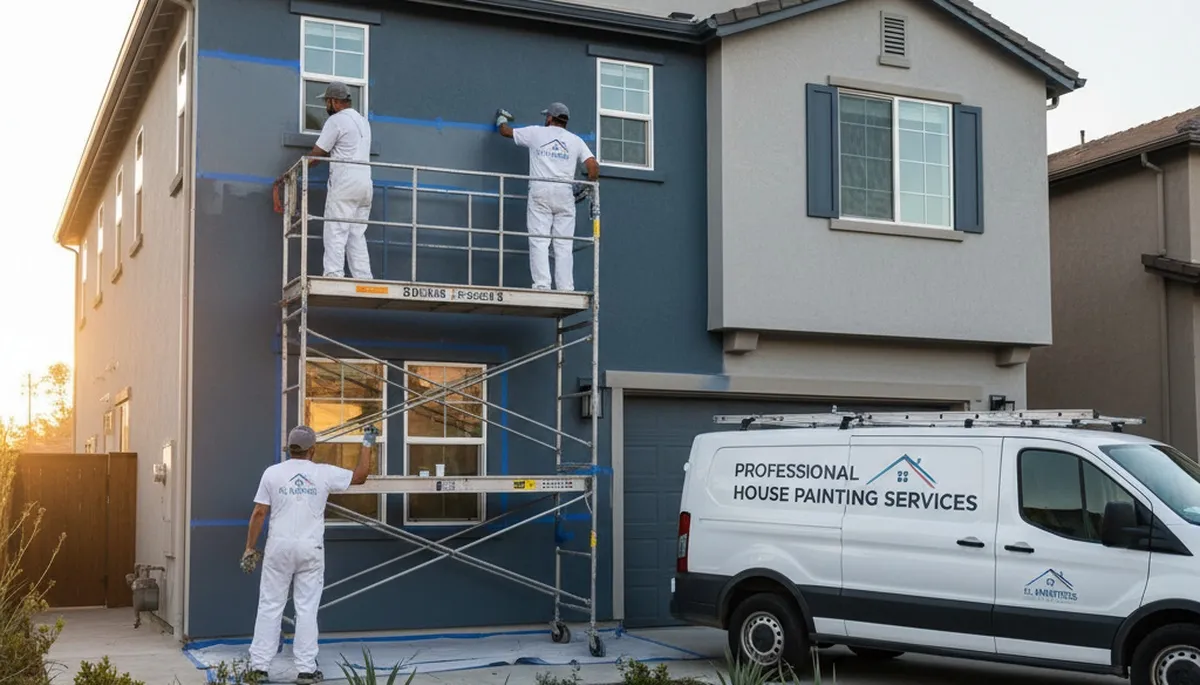 Professional house painters improving home exterior in Pasadena, CA