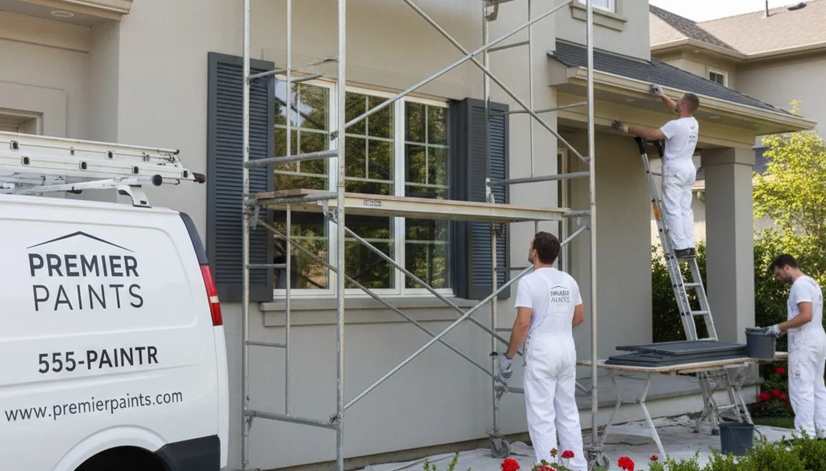 Professional painters refinishing sun‑exposed home shutters in Pasadena, CA for lasting curb appeal