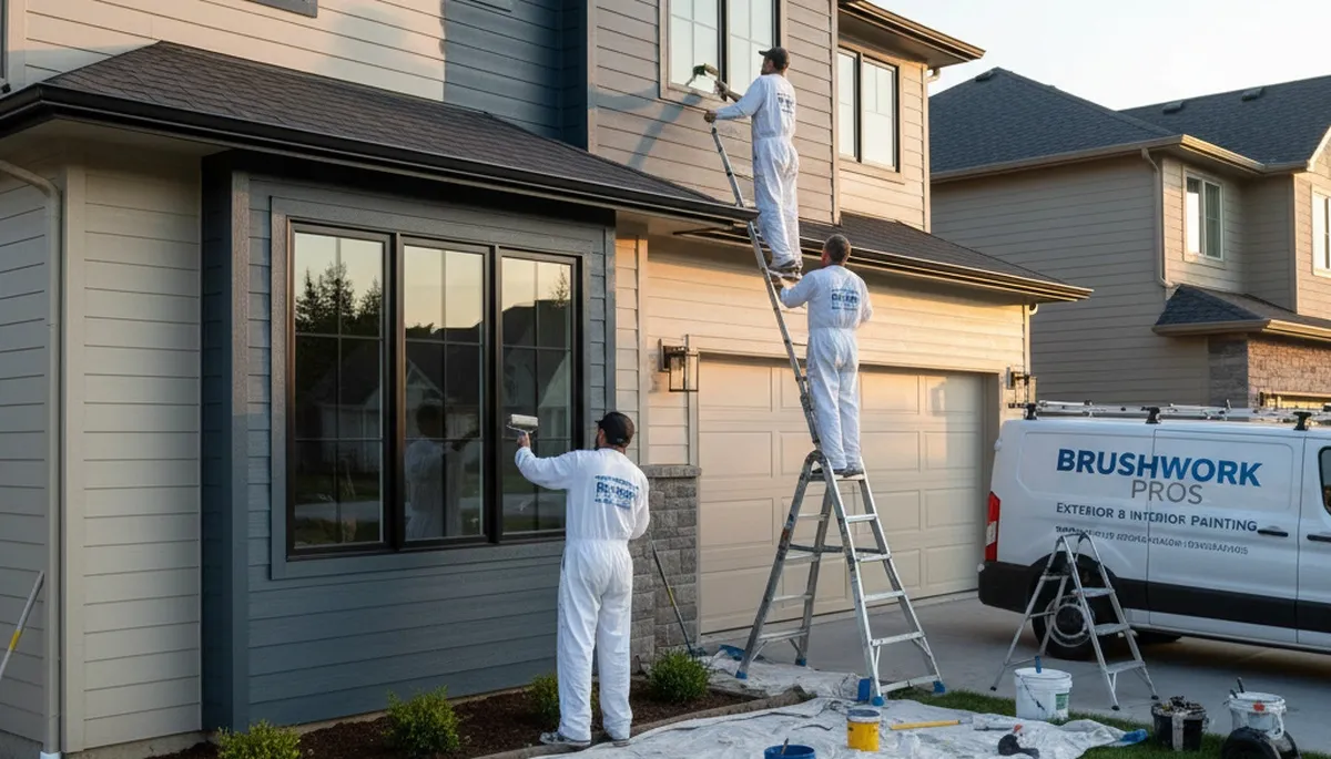 Professional siding painting on Pasadena, CA home exterior by expert house painters